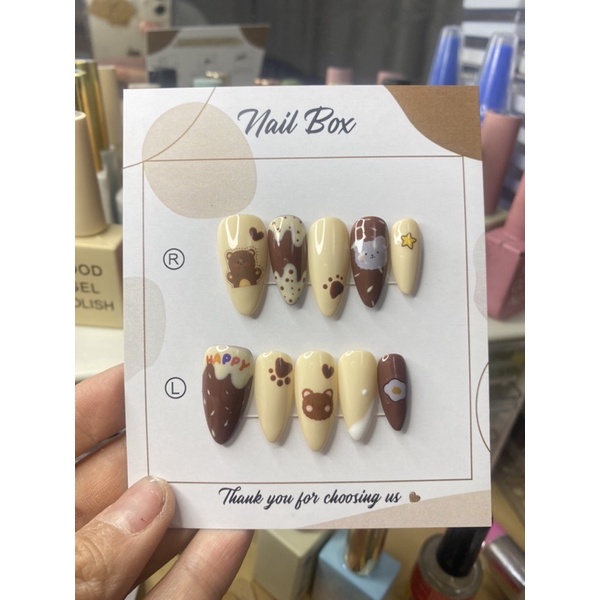 Gấu nâu nailbox thiết kế