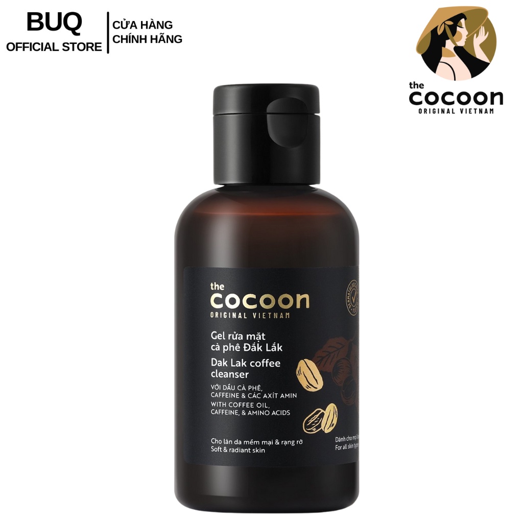 Gel rửa mặt cà phê Đắk Lắk Cocoon cho làn da tươi mới và rạng rỡ 140ml