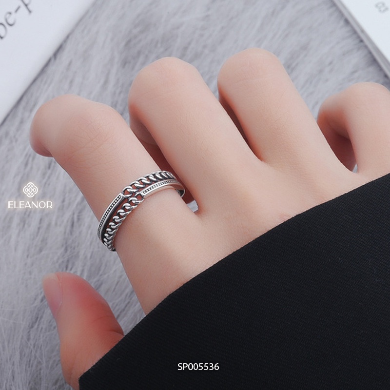 Nhẫn nữ hở bạc 925 Eleanor Accessories thiết kế mắt xích phong cách cá tính phụ kiện trang sức 5536