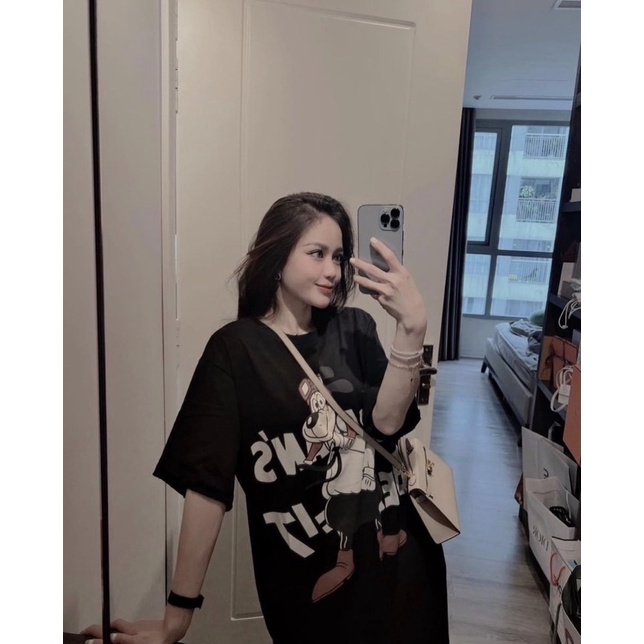 VÁY COTTON SUÔNG HÌNH CÚN MÀU ĐEN