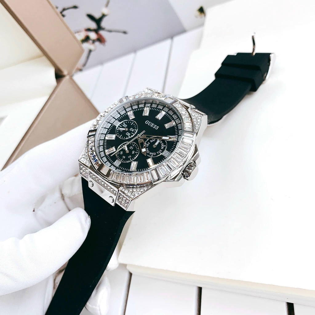 Đồng Hồ Nam Guess GW0208G1 Dây Silicone Đen 47mm