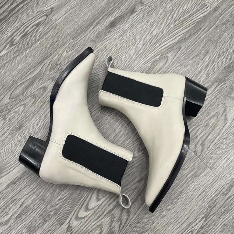 Giày chelsea boot da bò bạch - Đế phíp gỗ
