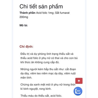 ( Bổ Máu) Folic fe h30v