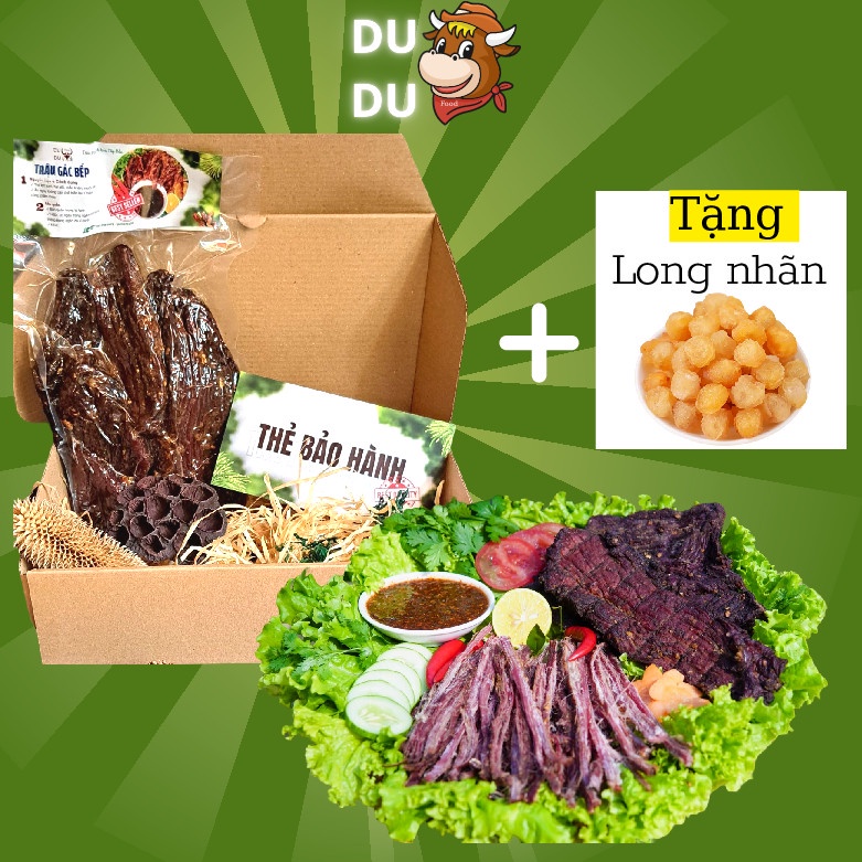 Thịt trâu gác bếp Tây Bắc kèm chẳm chéo thịt trâu sấy hàng loại 1 chuẩn vị DuDu Food