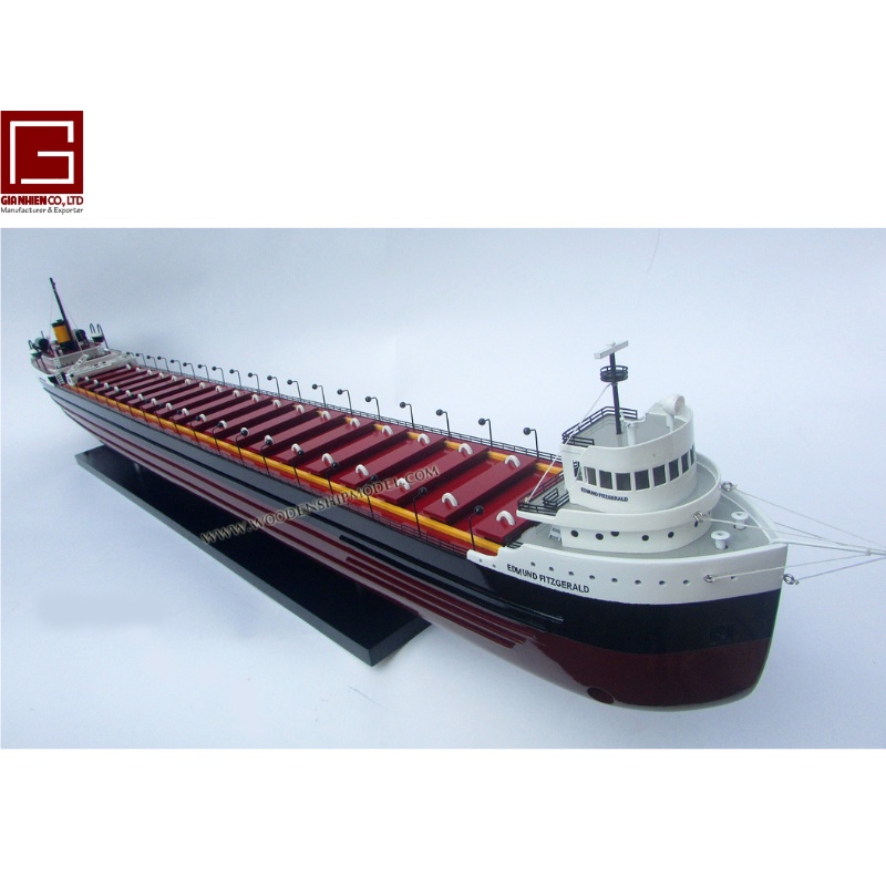 Mô Hình Thuyền Gỗ Mỹ Nghệ Dạng Thuyền Thương Mại SS EDMUND FITZGERALD Chất Lượng Cao Xuất Khẩu (Giá xưởng)