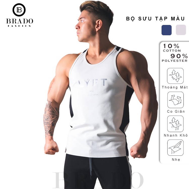 Áo Thun Ba Lỗ Nam Thể Thao, Tập Gym LYFT-A01BL