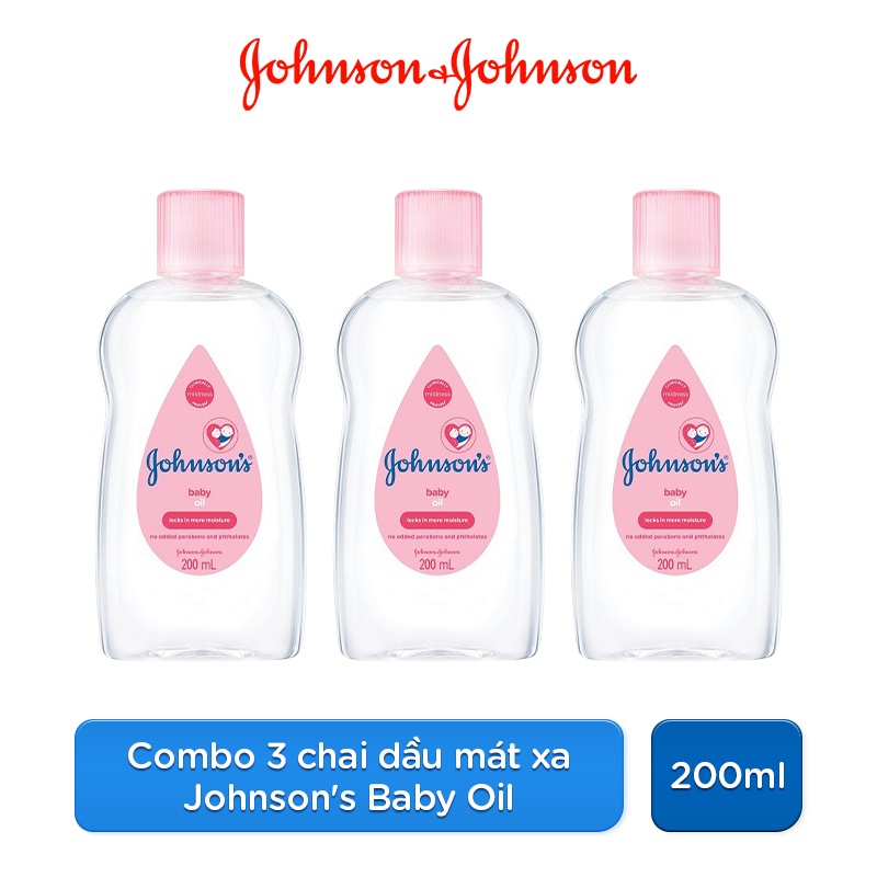 Combo 3 Chai Dầu Mát Xa Johnson's Baby Oil 200ml