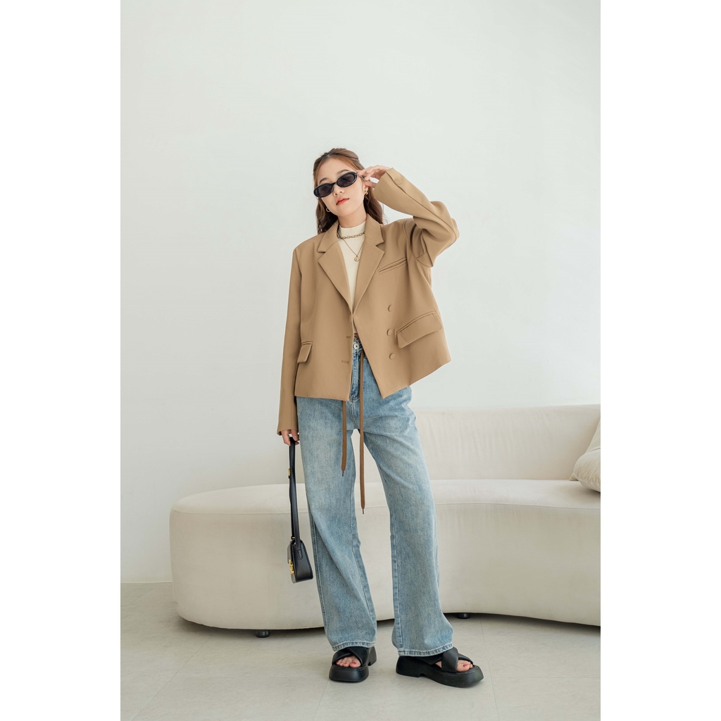 Áo blazer tay dài dáng ngắn 3 nút bọc trơn 3 màu LENCLOTHING 9511 | BigBuy360 - bigbuy360.vn