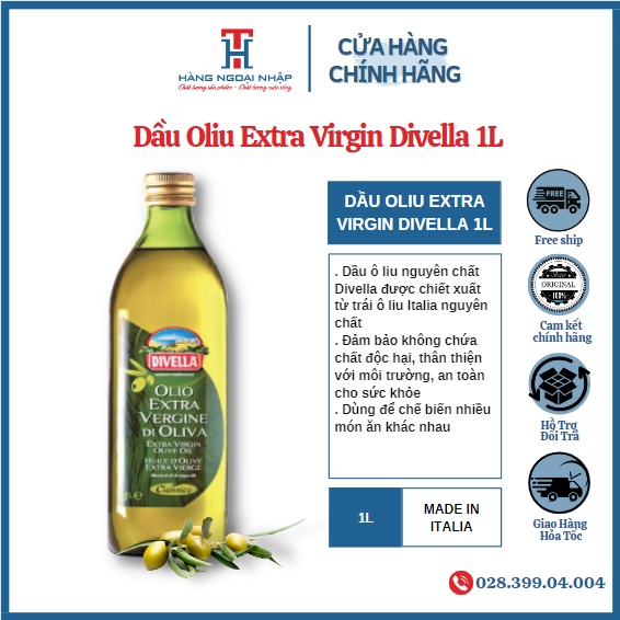 Dầu Oliu Extra Virgin Divella Chai 500ml