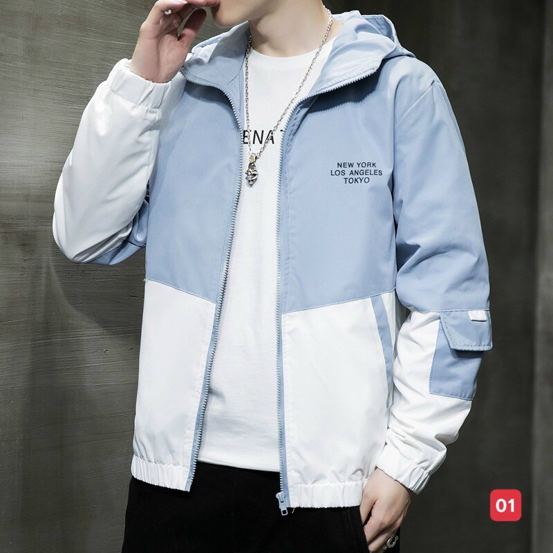 Áo khoác dù nam 2 lớp lai bo chun có nón chống nắng phong cách thời trang cao cấp M111