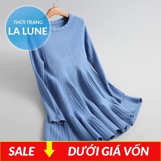 [ Giá lì xì] Váy len dáng xoè màu xanh lam
