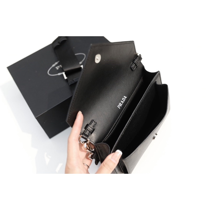 Túi đeo chéo Prada kèm ví size 19cm fullbox chất da xước fullbox