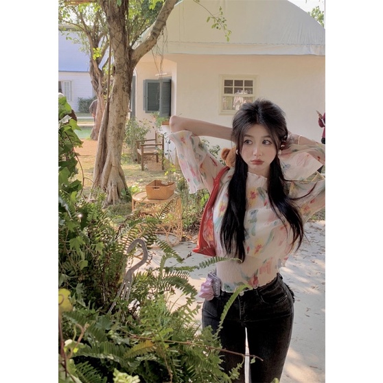 ÁO HOA VOAN MỎNG DẬP LI CO GIÃN NHẸ NHÀNG