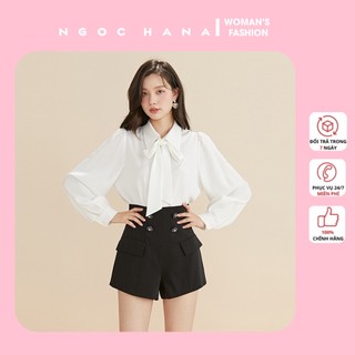 Áo sơ mi nữ công sở ngoc hana vải mềm phong cách hàn quốc ha03