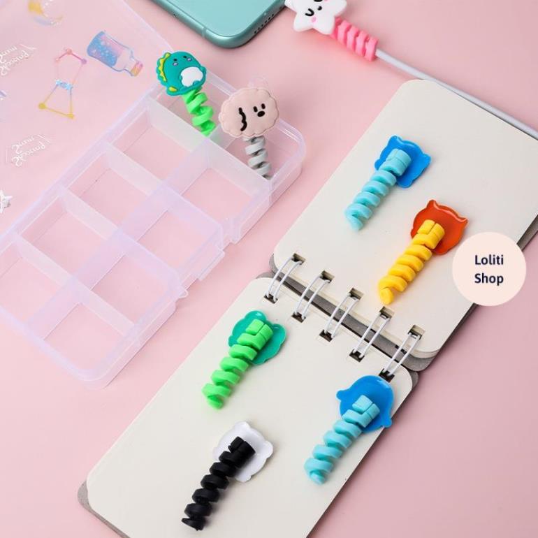 Dây quấn silicone cao cấp bảo vệ tai nghe, cáp sạc hình thú dễ thương, tiện lợi LOLITI DAY576