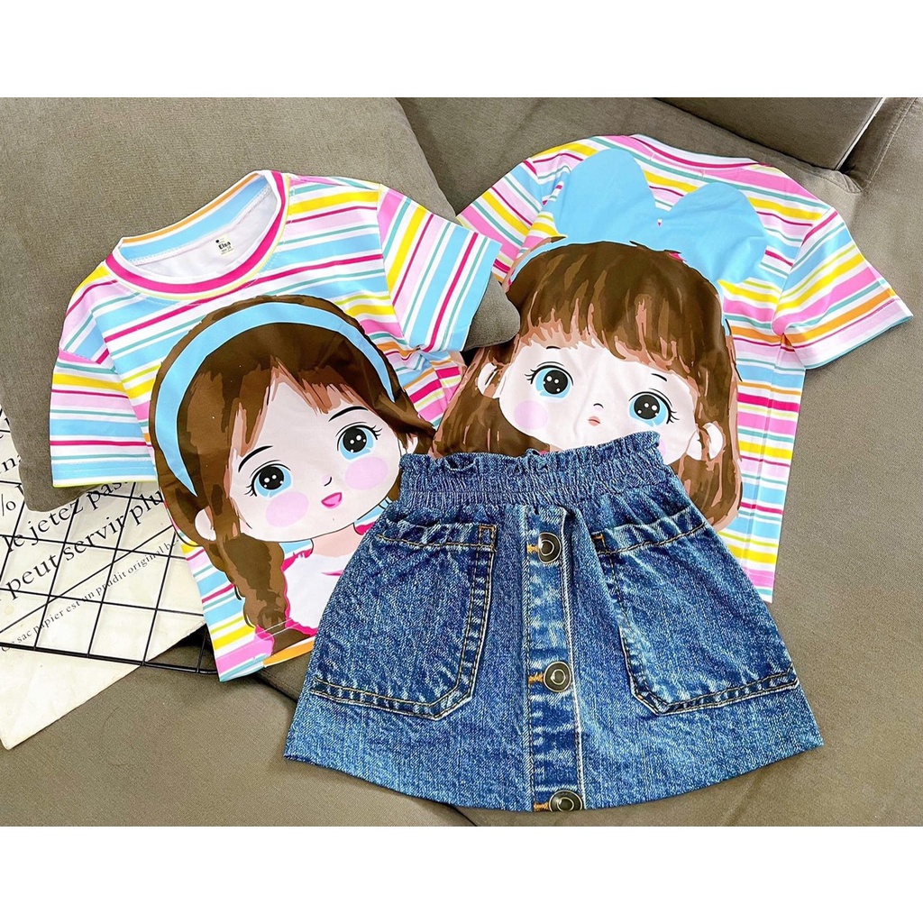 Váy Đầm bé gái chất liệu mềm mịn thoáng mát in hình 3D được các bé gái yêu thích 16-40kg BGVG10