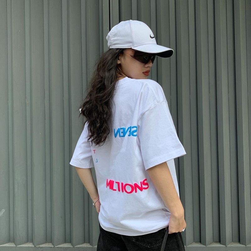 Áo Thun Unisex Cổ Tròn 7MILLIONS Inverse - Màu Trắng - 100% Cotton 2 Chiều - Form Oversize