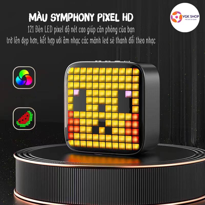 Loa Bluetooth Pixel Divoom Với 32 Chế Độ Màn Hình LED 256 Full RGB, Thiết Kế Nhỏ Gọn Công Suất 10W Siêu Bass