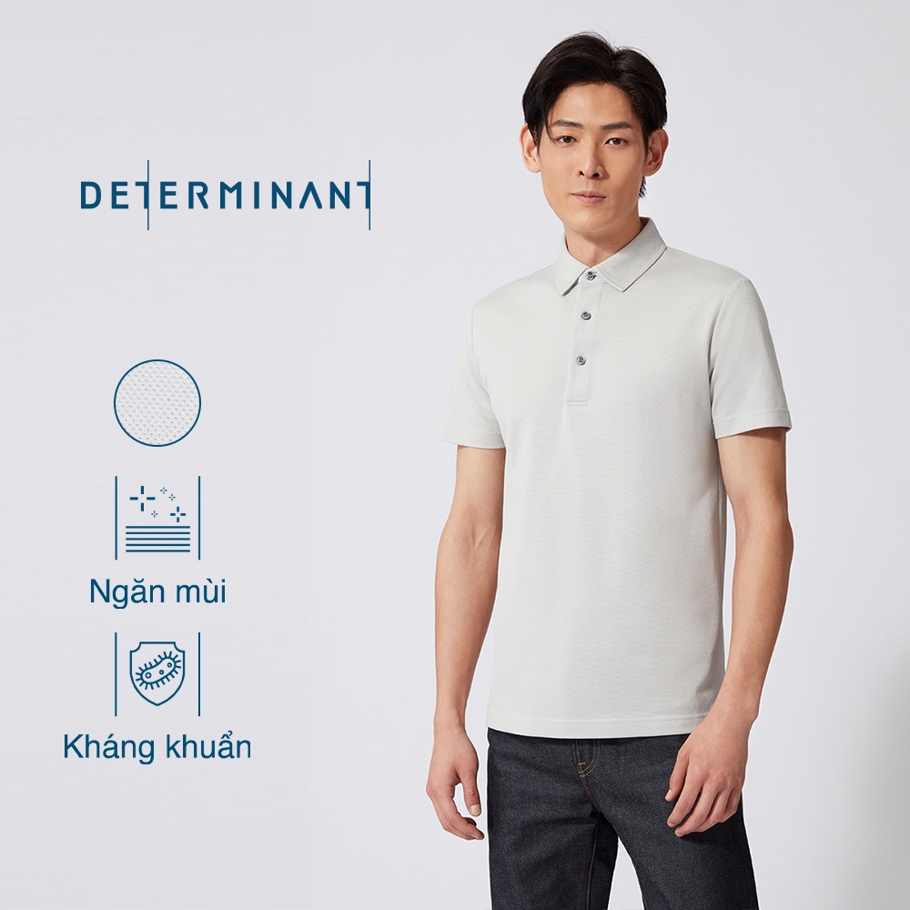 Áo thun nam Polo Cotton kháng khuẩn bền màu thương hiệu Determinant - màu Xám nhạt [P02]