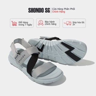 Giày Shondo Sandals F6 sport đế xám phối quai đen F6S2011