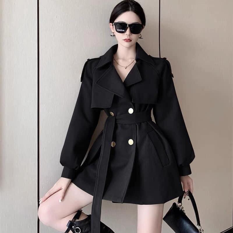Áo Mangto Khuy Đồng Dáng Ngắn Form Rộng MISSI Dày Dặn Cao Cấp