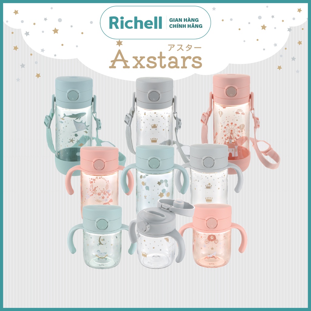 Bình uống trực tiếp AXSTARS Richell Nhật Bản chống sặc 450ml | Baby