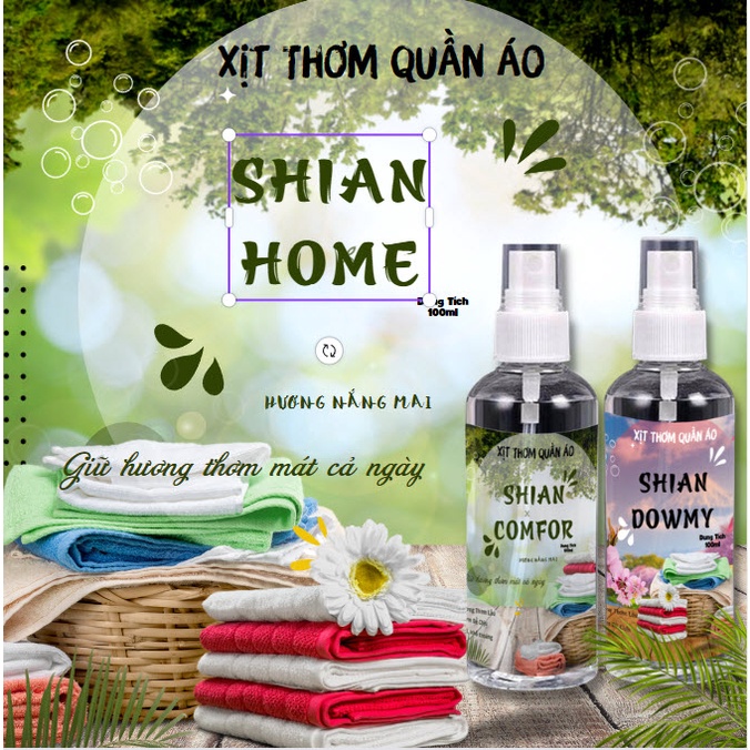 Bộ Xịt thơm quần áo Shian chuyên dụng cho tiệm giặt sấy nước xả khô