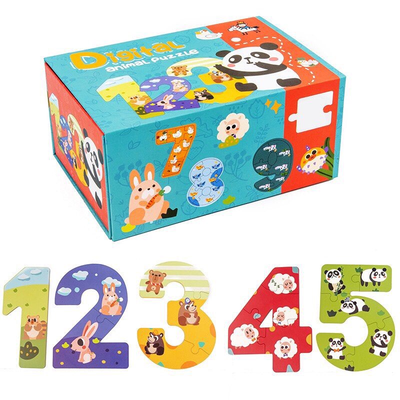 Bộ Ghép Hình Chữ Cái Tiếng Anh Chữ Số Động Vật Dễ thương - Puzzle Animal Jigsaw