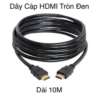 Dây cáp hdmi 10m tròn đen chuẩn kết nối - hdmi goldtech 10m
