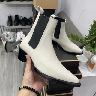 Giày chelsea boot da bò bạch - Đế phíp gỗ