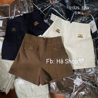 Quần short, quần đùi lưng cao, cạp khoét chữ V chất liệu tuyết mưa cao cấp, khoá kéo sau, 2 túi giả phía trước
