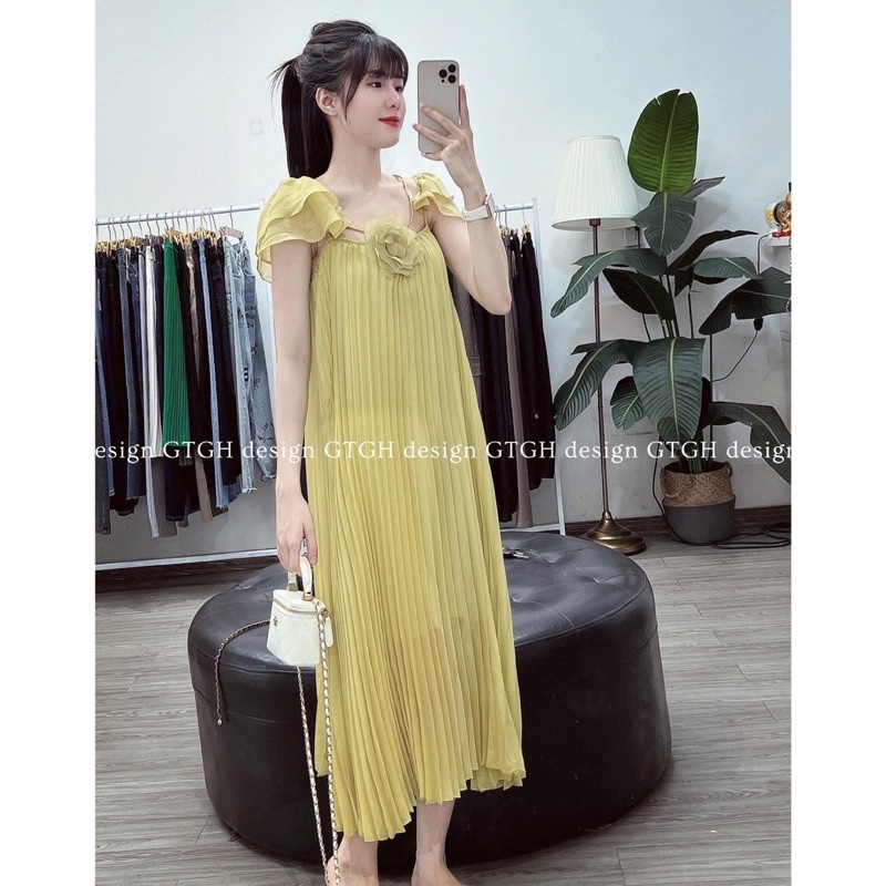 Váy tơ dập ly hoa ngực cánh tiên siêu xinh