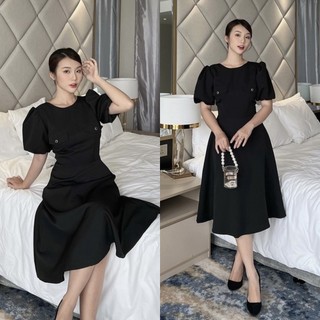 Đầm dự tiệc tay phồng form xòe