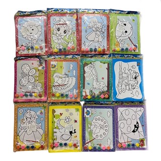 Tranh tô màu nước set 2 tấm tặng kèm màu và cọ
