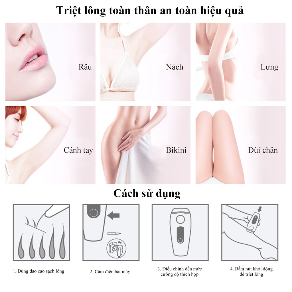 Máy Triệt Lông Kemei - Máy Tẩy Lông Mini , Triệt Lông Vĩnh Viễn