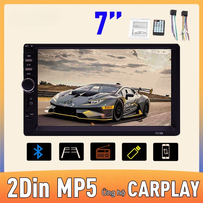 7 inch Xe MP5 Player Bluetooth Radio Quay lại Camera Video Player 7018B 2DIN