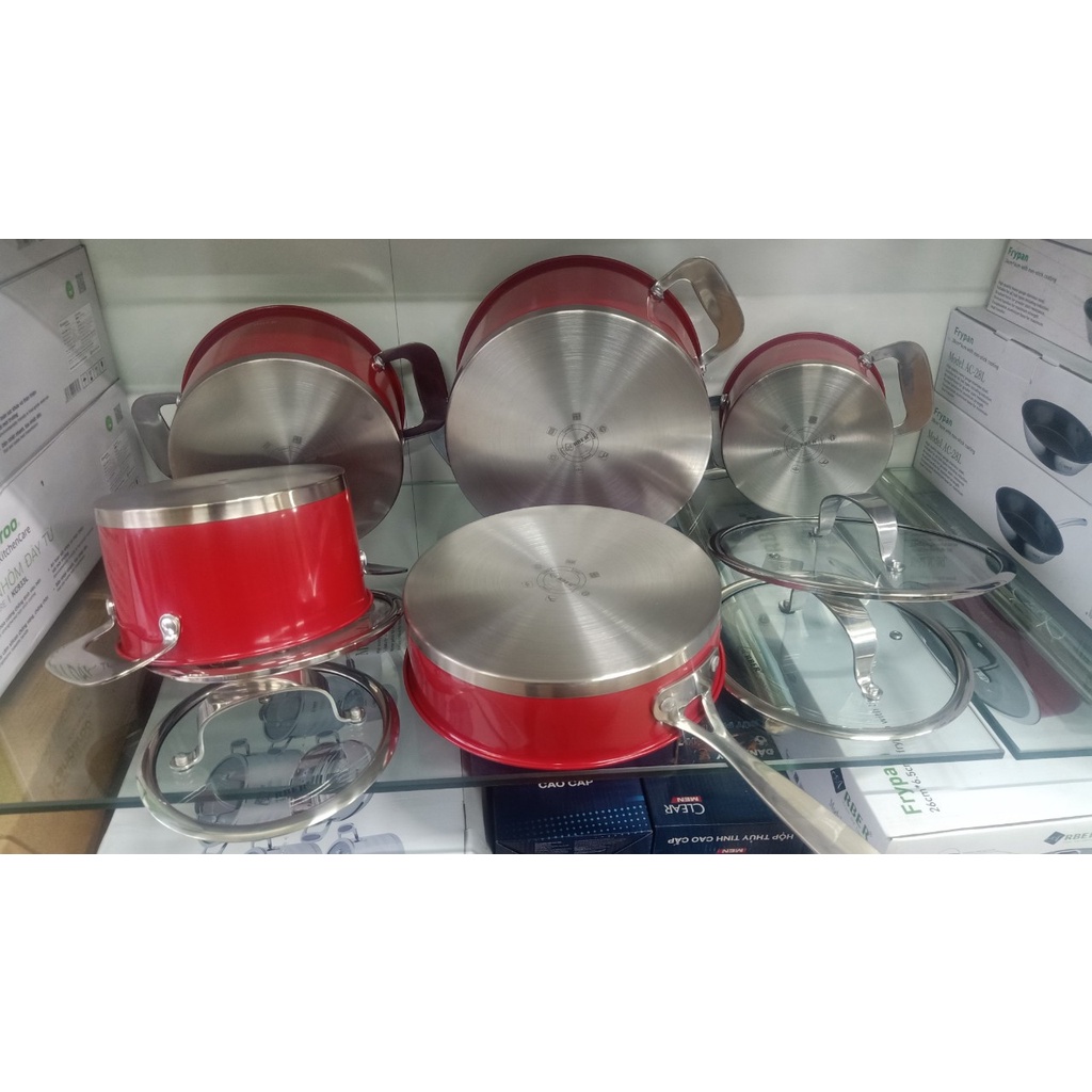 BỘ NỒI ARBER 5 Món INOX CHERRY Hàng cao cấp chính hãng