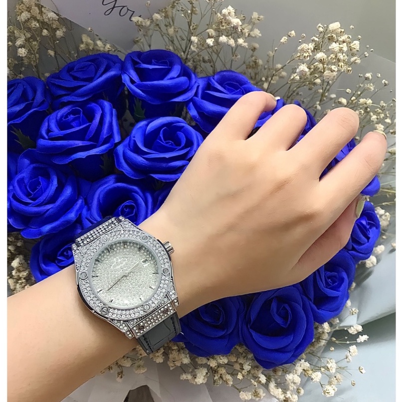 Đồng hồ thời trang nữ HB luxury mặt full đính đá cao cấp , dành cho phái đẹp