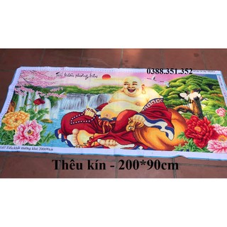 (KHO SỈ) Tranh thêu chữ thập thành phẩm phật di lạc Z588-118x57cm MN0167 MN0166 LV3495 223081 88886 89016 MN0226