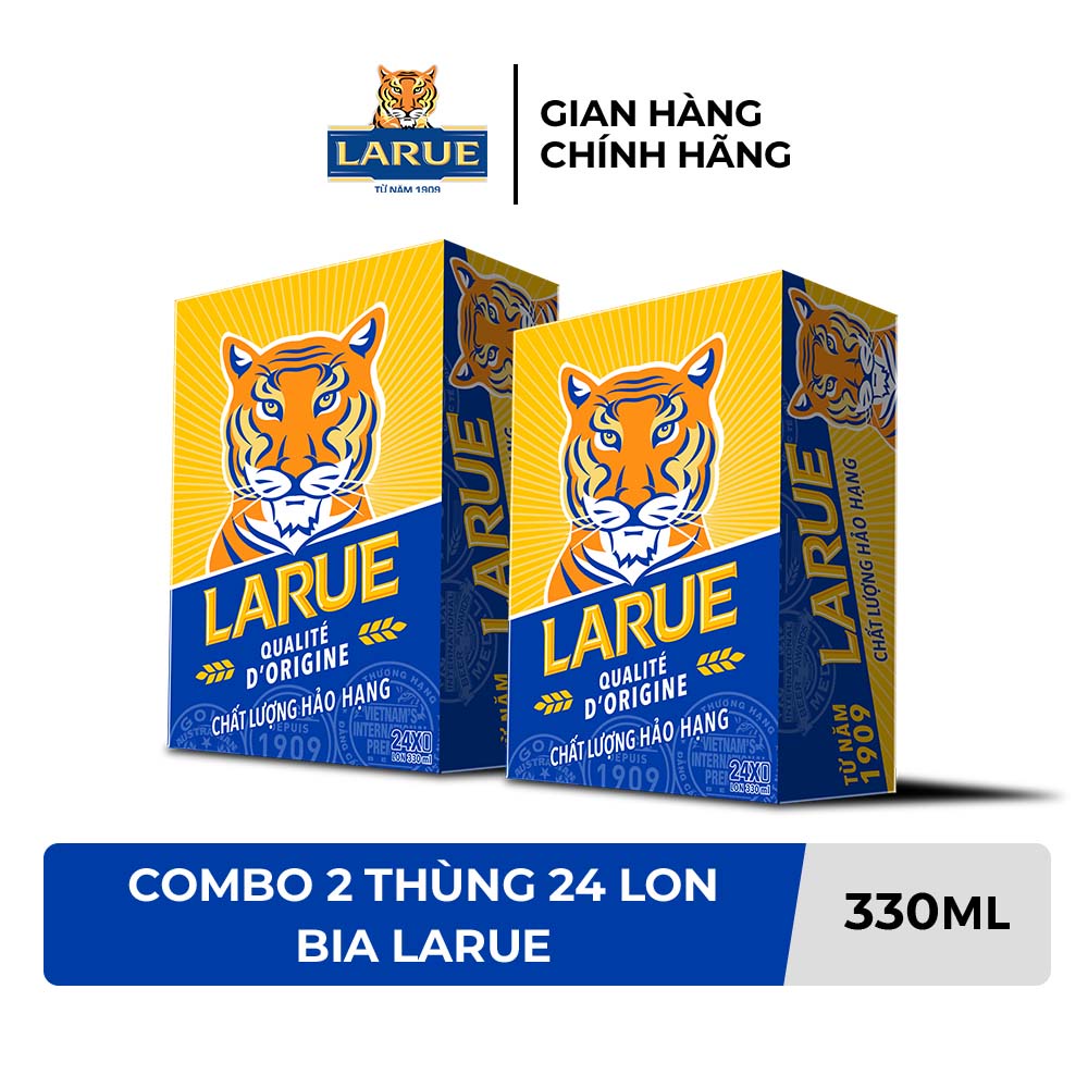 GIAO NHANH HCM - Combo 2 Thùng 24 lon bia Larue 330ml/lon