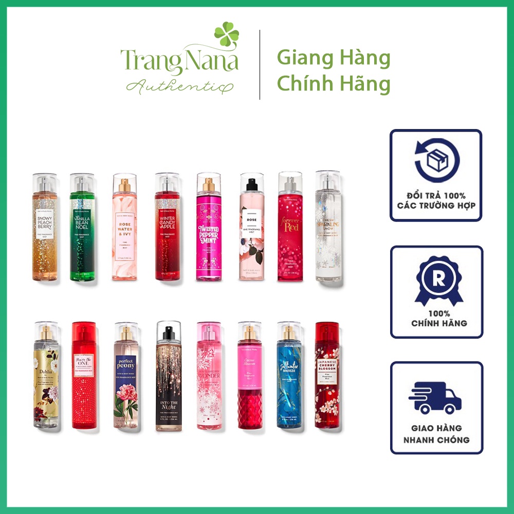 Mini size 30ml Xịt thơm Body Mist Hương Nước Hoa Bath Body Works