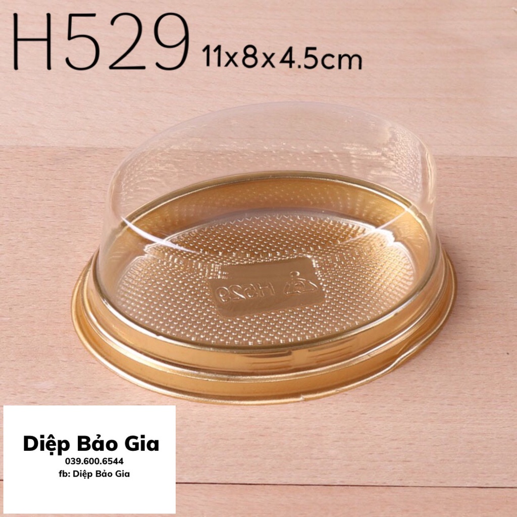 Hộp nhựa oval nắp trong H529 set 50c