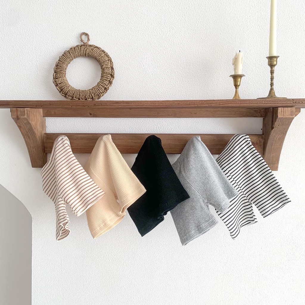 Combo 5 quần legging tăm cho bé quần short đùi kẻ vitage co giãn mềm mại hàng hot trend 2023