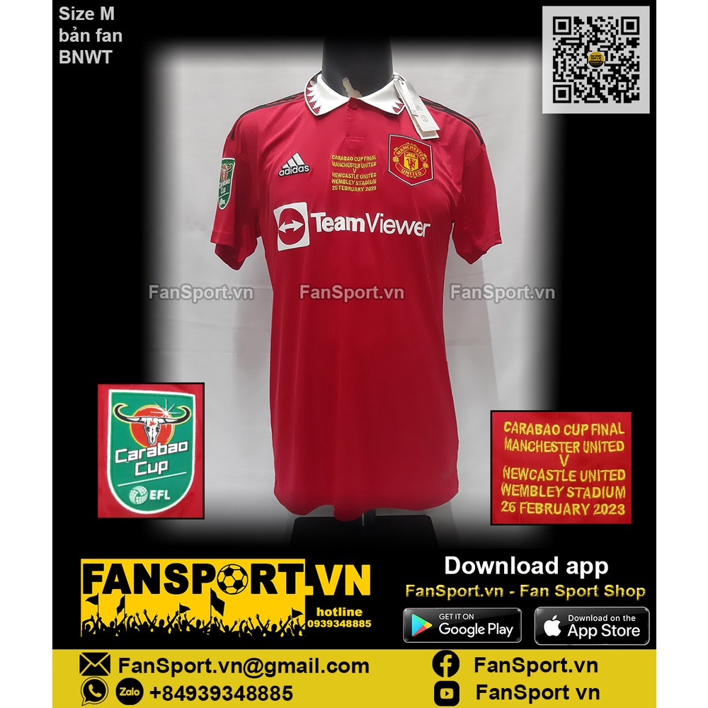 Áo đấu Manchester United Carabao Cup Final 2023 2022 shirt jersey H13881 Adidas chính hãng size S M L
