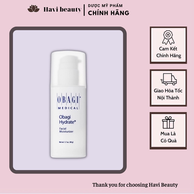 Kem Dưỡng Ẩm Hydrate Facial Moisturizer 48g Của Mỹ - Cấp Ẩm Tức Thì Cho Làn Da Mịn Màng, Tươi Mới