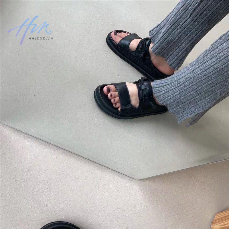 Dép Sandal Đế Phẳng Dày Dặn Phong Cách La Mã Thời Trang Mùa Hè 2023 Cho Nữ