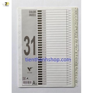 Bìa phân trang nhựa 31 số