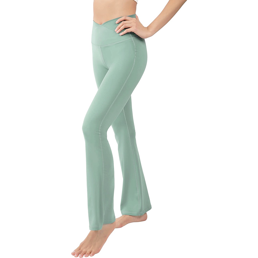 Quần ống loe 7/8 Y0galici0us lưng đắp chéo