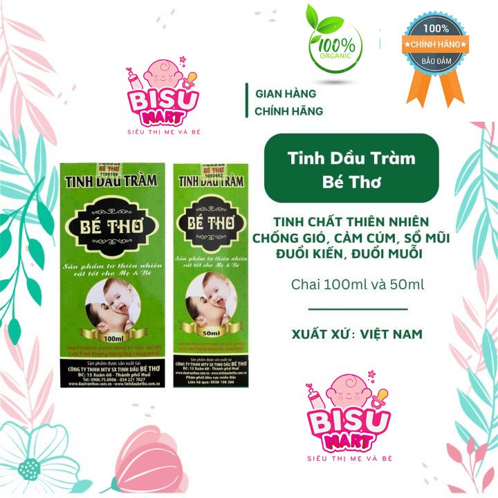 Dầu Tràm bé Thơ 50ml - 100ml ( có tem chính hãng cty Bé Thơ)