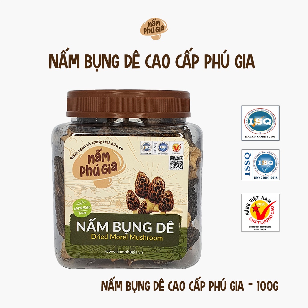 Nấm Bụng Dê Khô Cao Cấp Hộp 100g - Nấm Phú Gia